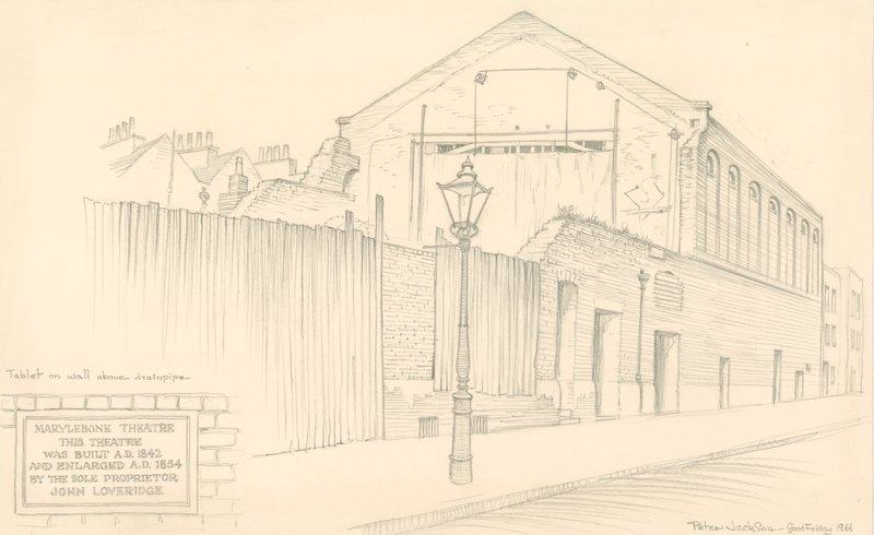 Marylebone Theatre, London, Rear of Theatre in Mulready Street by Peter Jackson