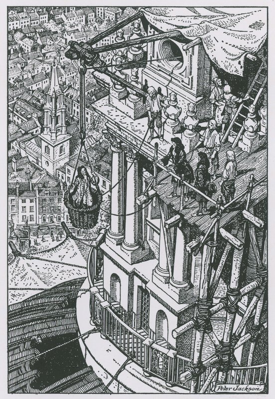 Sir Christopher Wren inspecting progress on the dome by Peter Jackson