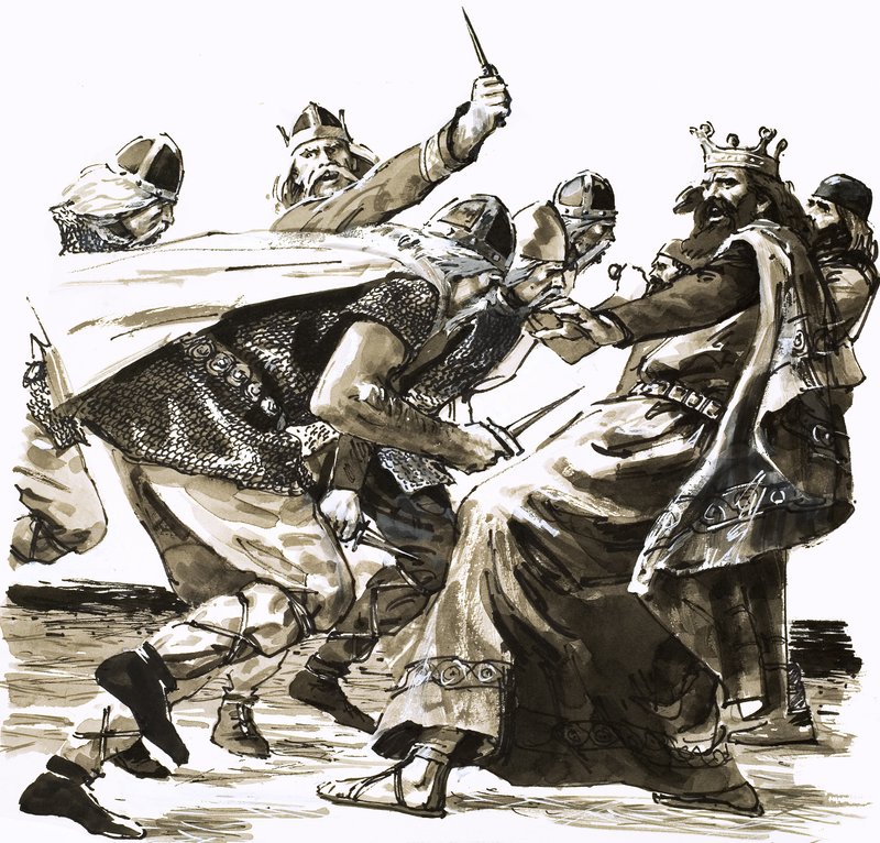 The Death of King Vortigern, Illustration from 