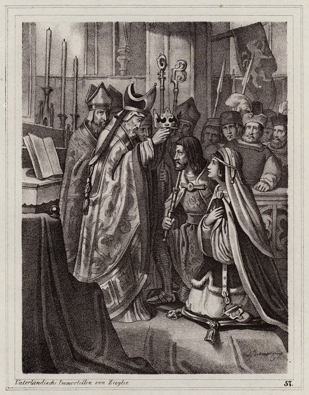 Marriage of Ottokar II of Bohemia and Kunigunda of Slavonia by Peter Johann Nepomuk Geiger