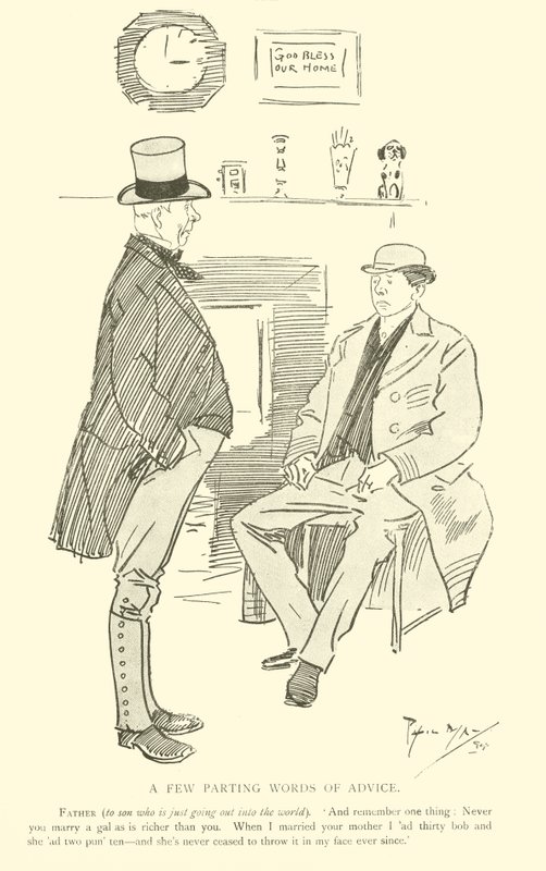 Cartoon by Phil May, from the 1890s by Phil May