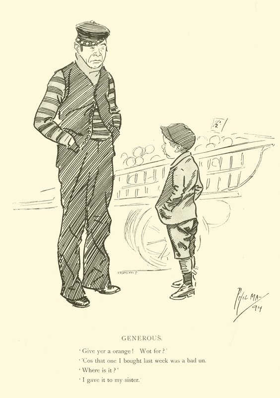Cartoon by Phil May, from the 1890s by Phil May