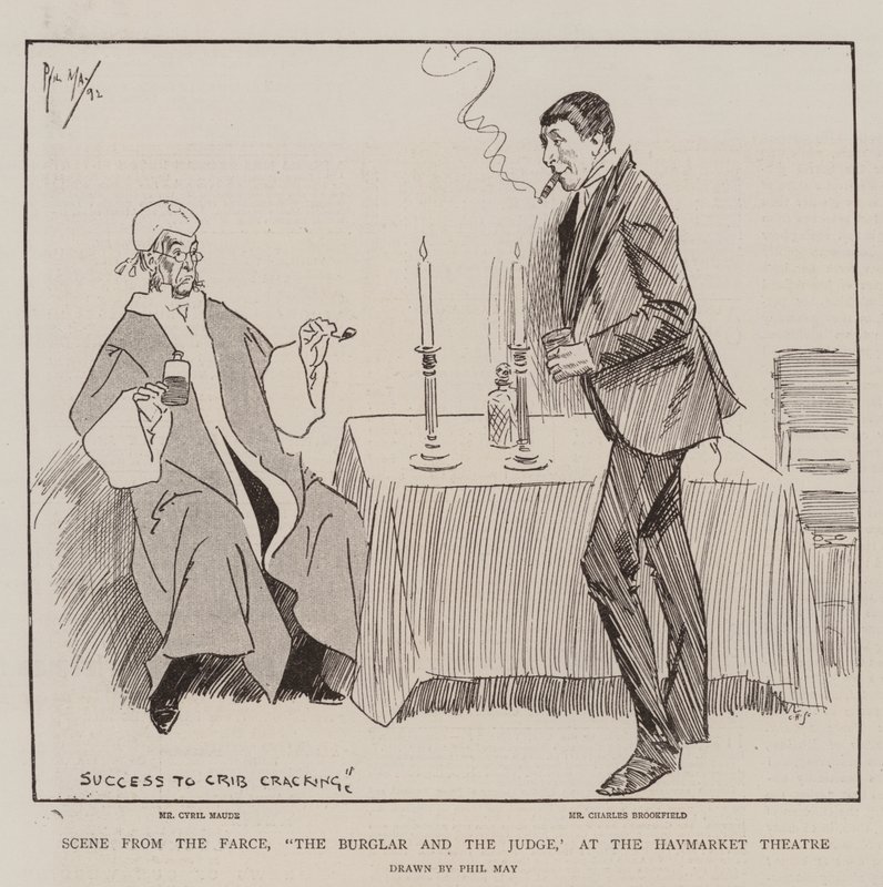 Scene from the Farce, The Burglar and the Judge by Phil May