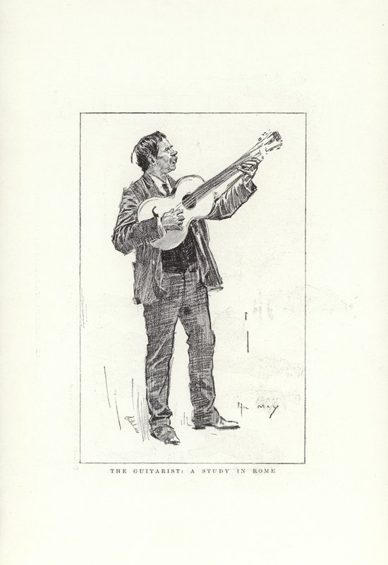 The Guitarist, a Study in Rome by Phil May