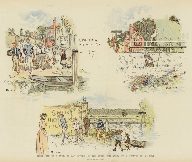 Three Men in a Punt, to Say Nothing of the Lunch, the Story of a Quarter of an Hour by Phil May