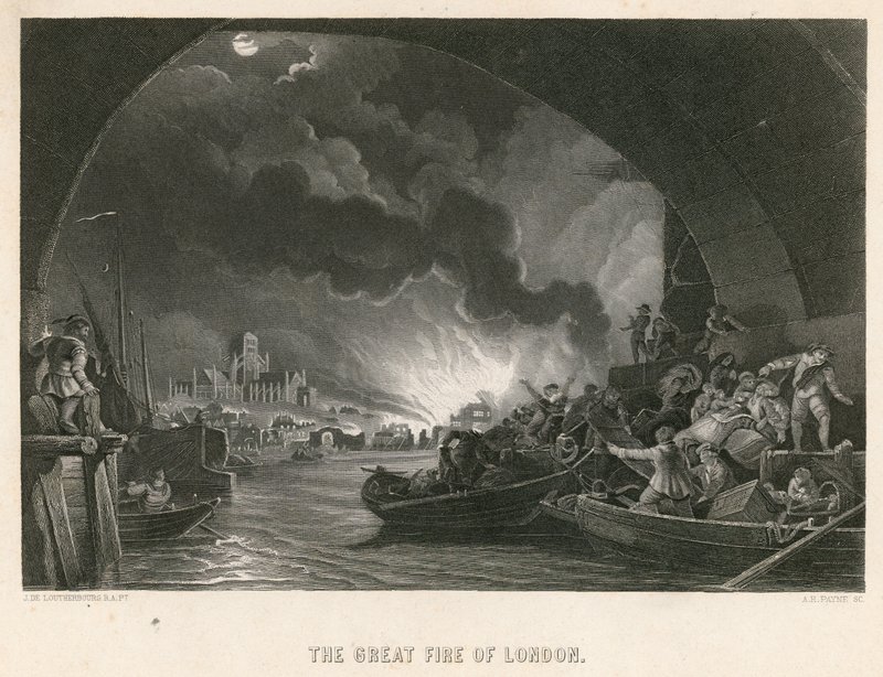 The Great Fire of London by Philippe-Jacques de Loutherbourg