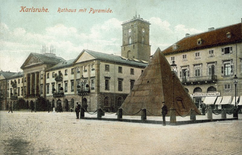 Town Hall and Pyramid, Karlsruhe, Germany by Photographer German