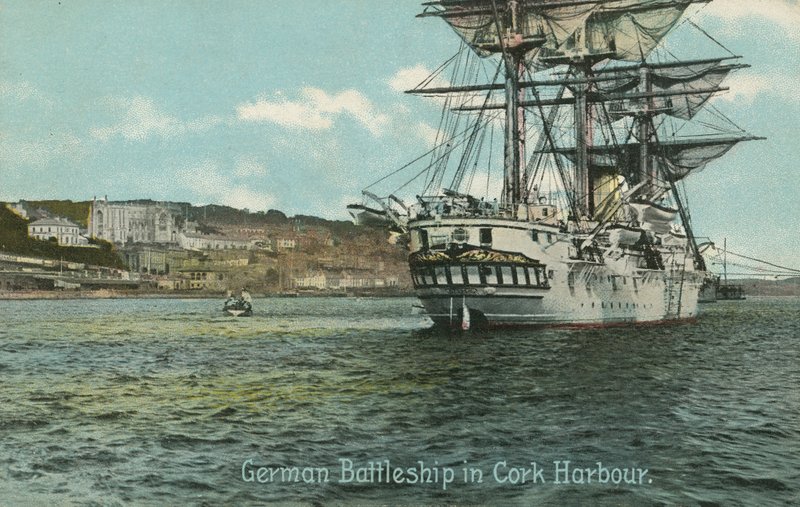 German Battleship in Cork Harbour, Ireland by Photographer Irish