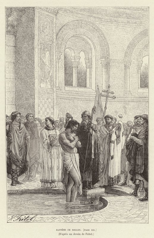 Baptism of Rollo, first ruler of Normandy, c911 by Pierre Fritel
