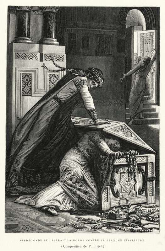 Fredegonde Strangled Him Against the Lower Board by Pierre Fritel