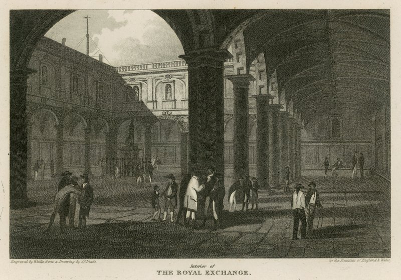 Interior of the Royal Exchange, London by Pieter Jansz. Quast