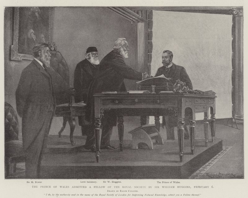 The Prince of Wales Admitted a Fellow of the Royal Society by Sir William Huggins, 6 February by Ralph Cleaver