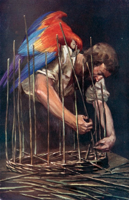Illustration for Robinson Crusoe by Daniel Defoe by Ralph Noel Pocock