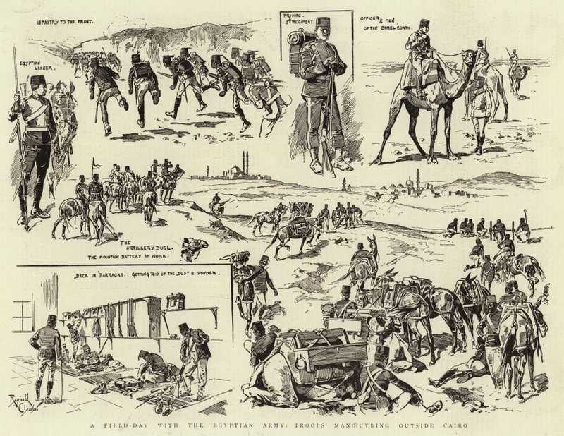 A Field-Day with the Egyptian Army, Troops manoeuvring outside Cairo by Reginald Thomas Cleaver