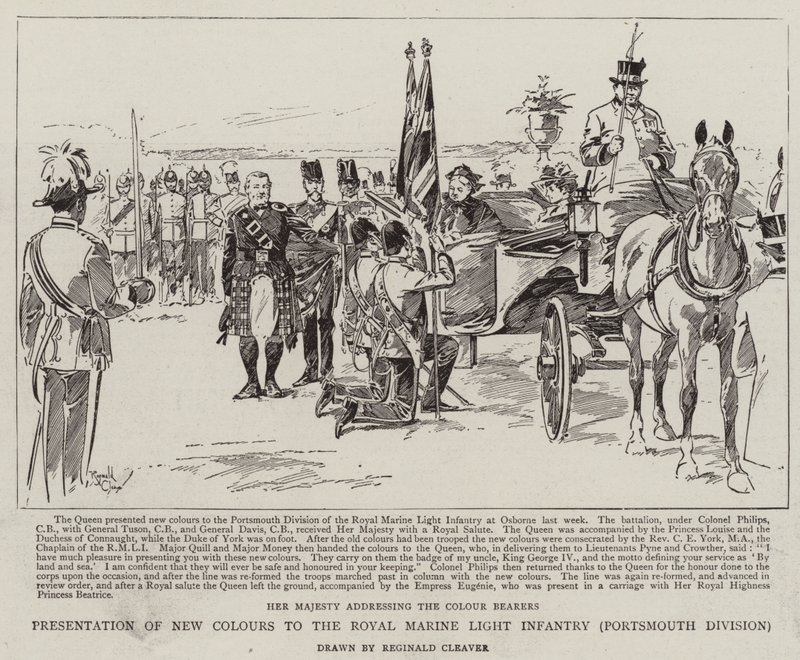 Presentation of New Colours to the Royal Marine Light Infantry, Portsmouth Division by Reginald Thomas Cleaver