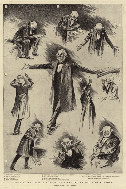 Some Gladstonian Attitudes, Sketches in the House of Commons by Reginald Thomas Cleaver
