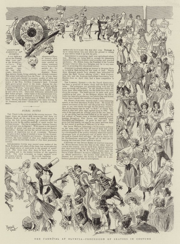 The Carnival at Olympia, Procession of Skaters in Costume by Reginald Thomas Cleaver