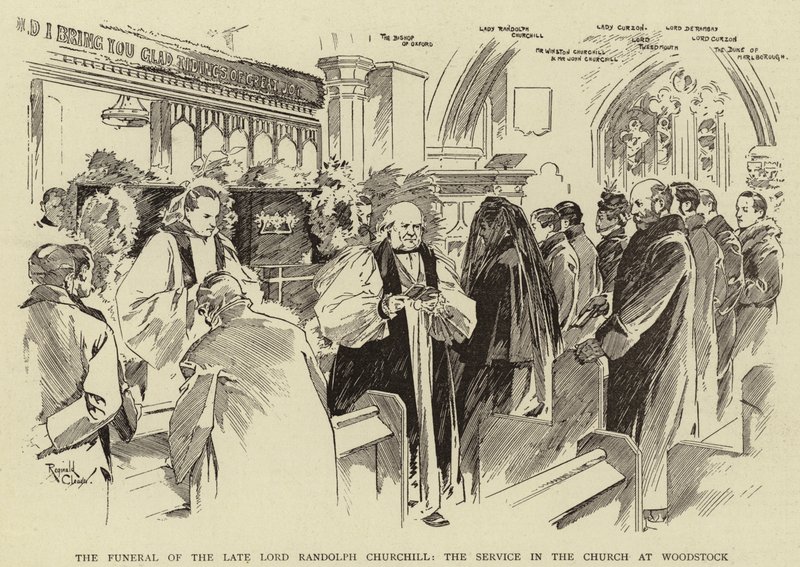 The Funeral of the Late Lord Randolph Churchill, the Service in the Church at Woodstock by Reginald Thomas Cleaver