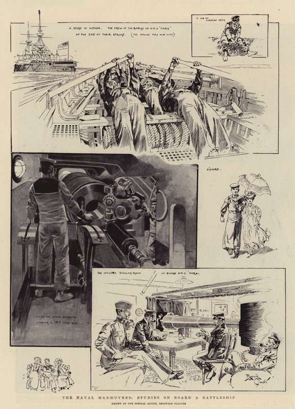 The Naval Manoeuvres, Studies on Board a Battleship by Reginald Thomas Cleaver