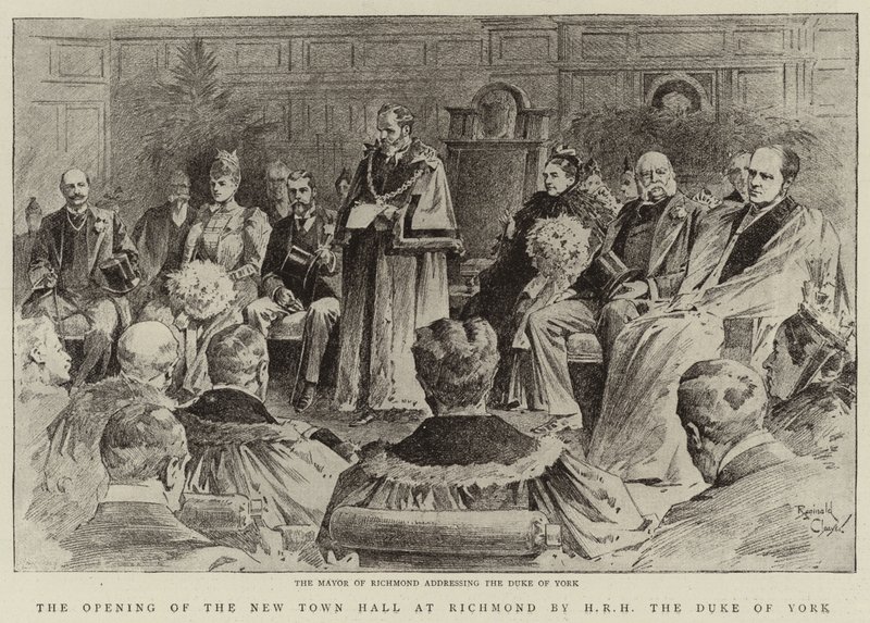 The Opening of the New Town Hall at Richmond by H R H the Duke of York by Reginald Thomas Cleaver