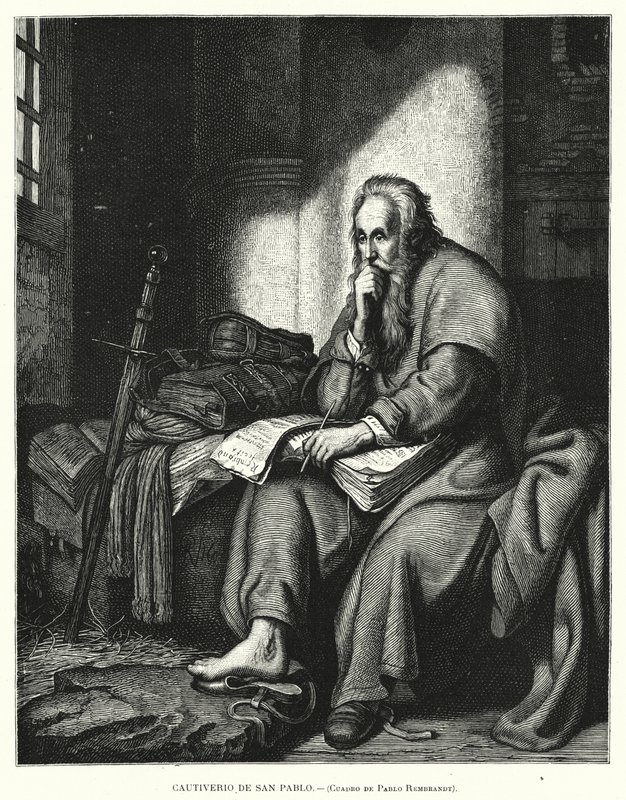 St Paul in Prison by Rembrandt Harmensz. van Rijn (after)