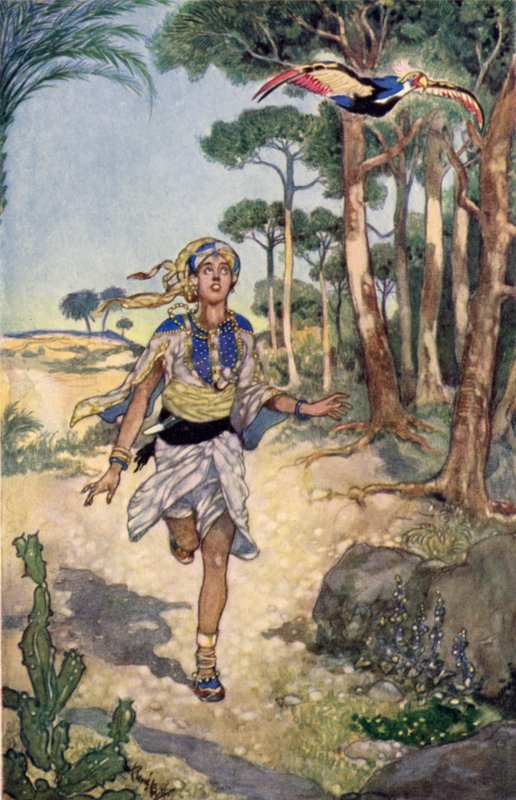 Next Morning he Followed the Bird as it Flew from Tree to Tree by René Bull