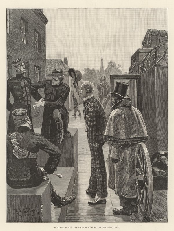 Sketches of Military Life, Arrival of the New Subaltern by Richard Caton Woodville junior