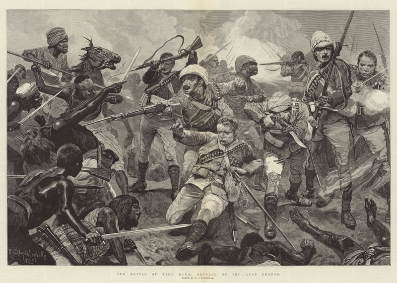 The Battle of Abou Klea, Repulse of the Arab Charge (engraving) by Richard Caton Woodville junior