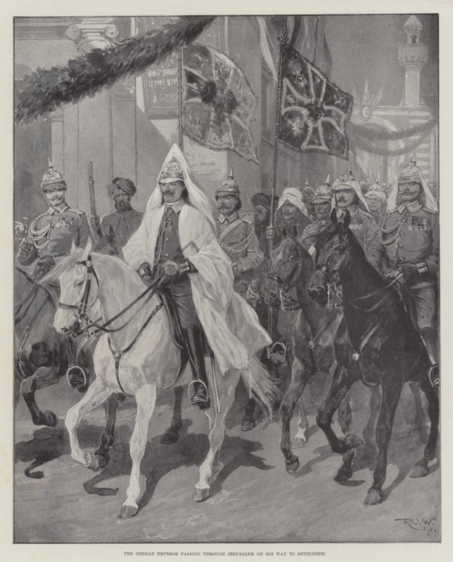 The German Emperor passing through Jerusalem on his Way to Bethlehem by Richard Caton Woodville junior