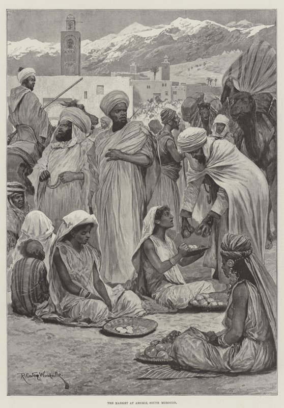 The Market at Amsmiz, South Morocco by Richard Caton Woodville junior