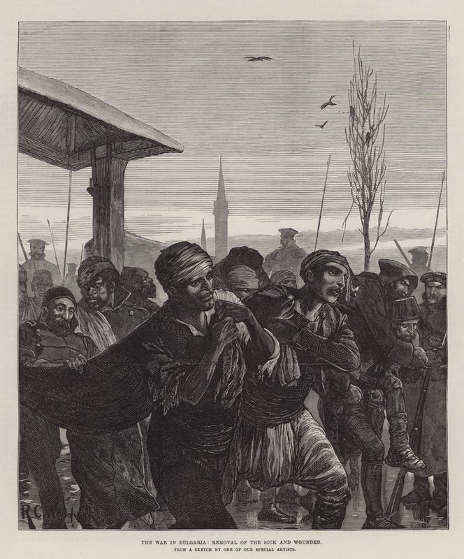 The War in Bulgaria, Removal of the Sick and Wounded by Richard Caton Woodville junior