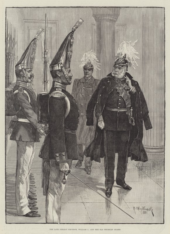 The Late German Emperor, William I, and the Old Prussian Guard by Richard Caton Woodville junior