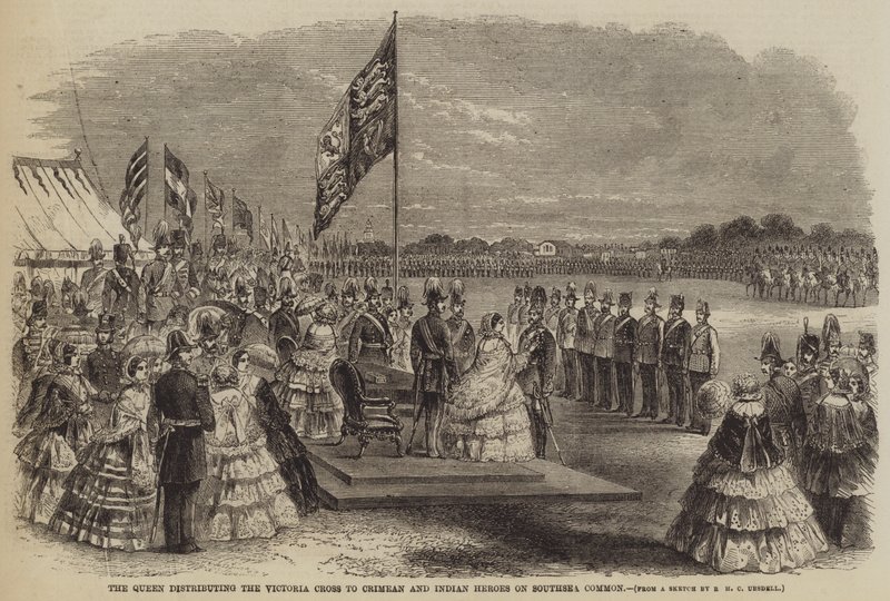 The Queen Distributing the Victoria Cross to Crimean and Indian Heroes on Southsea Common by Richard Ubsdell