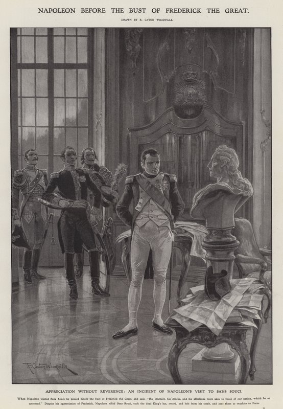 Napoleon Before the Bust of Frederick the Great by Richard Caton II (after) Woodville