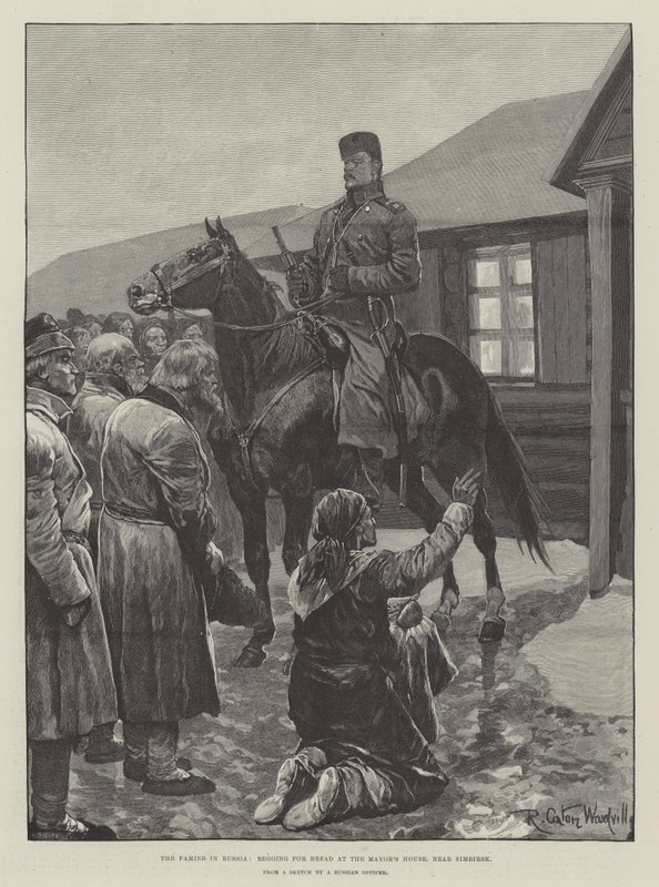 The Famine in Russia, begging for Bread at the Mayor