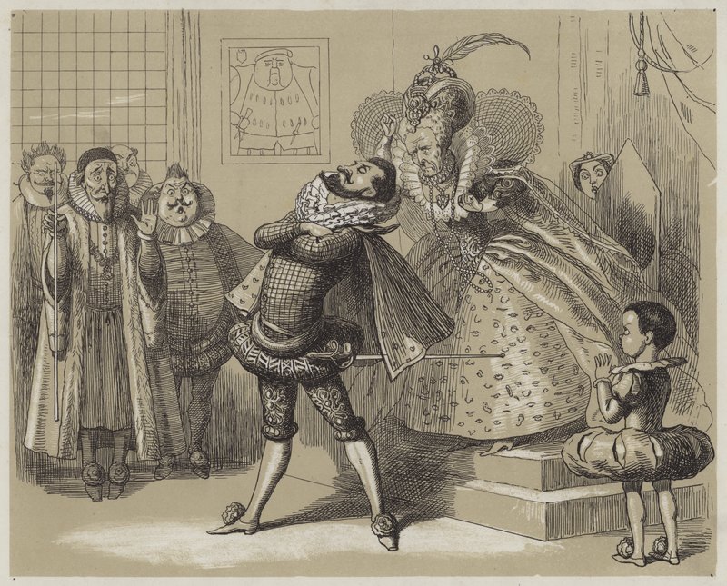 Striking Scene between Queen Elizabeth and her favourite Essex by Richard Doyle