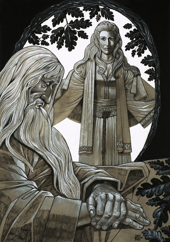Merlin and Vivian, the Fairy Lady of the Lake by Richard Hook