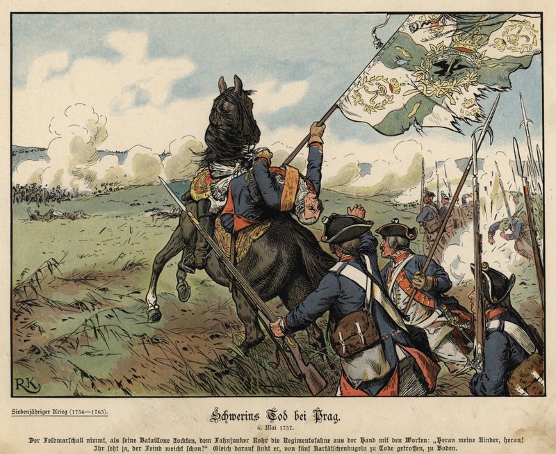 Death of Field Marshal von Schwerin at the Battle of Prague by Richard Knoetel