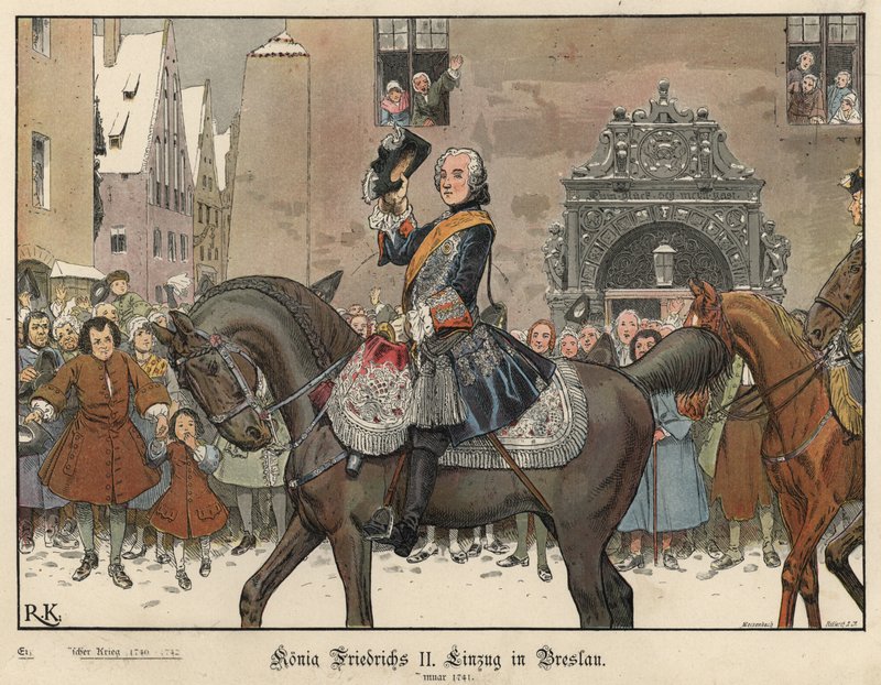 Frederick the Great Entering Breslau, 1741 by Richard Knoetel