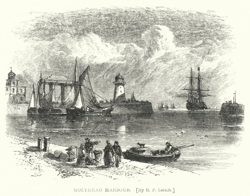 Holyhead Harbour by Richard Principal (after) Leitch
