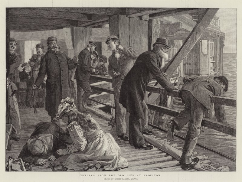 Fishing from the Old Pier at Brighton by Robert Barnes