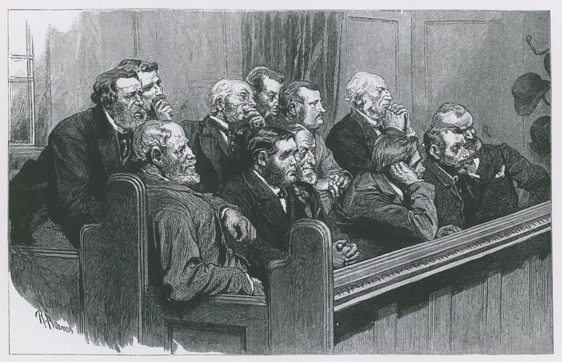 Sketches in the Royal Courts of Justice: A Common Jury by Robert Barnes