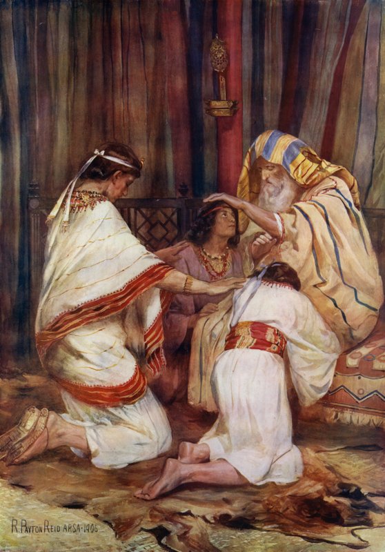 Jacob Blessing His Grandsons by Robert Payton Reid