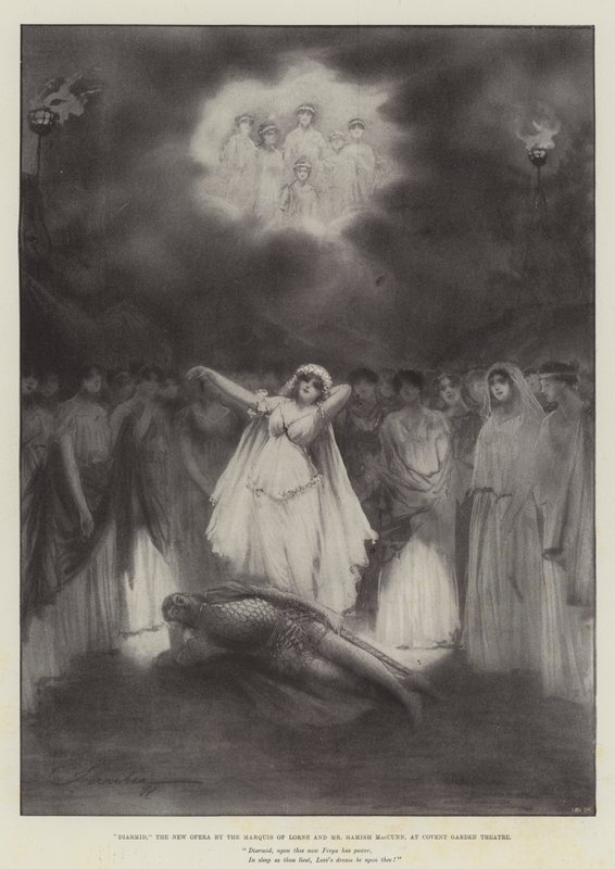 Diarmid, the New Opera by the Marquis of Lorne and Mr Hamish MacCunn, at Covent Garden Theatre by Robert Sauber
