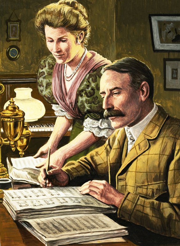 Edward Elgar and his wife, Caroline Alice by Roger Payne