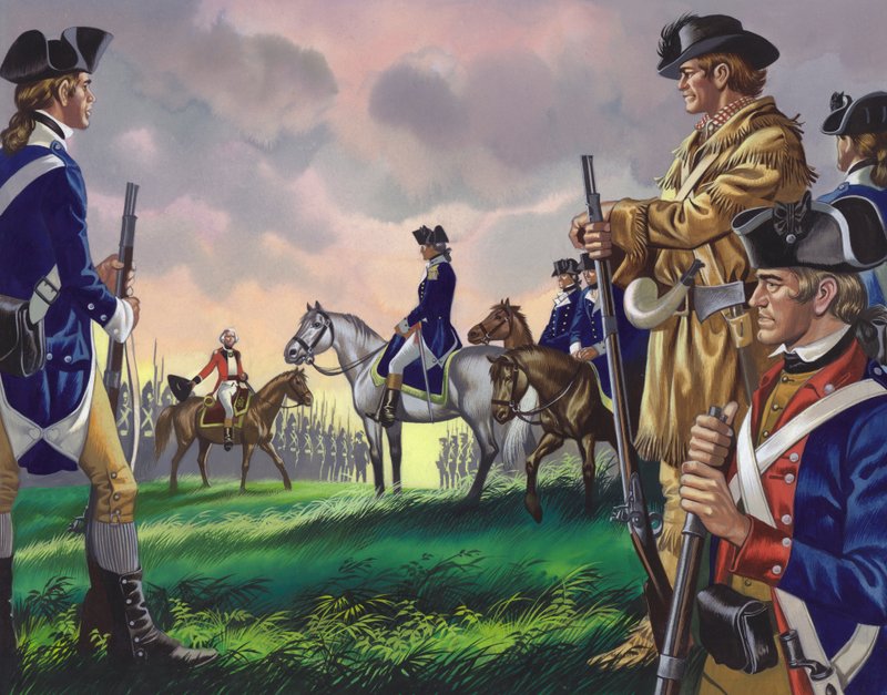 Surrender by General Cornwallis to the American Commander at Yorktown, Virginia on 19 October 1781 by Ron Embleton