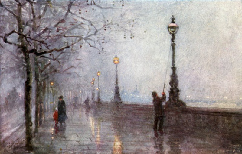 The Last Lamp, Thames Embankment by Rose Maynard Barton