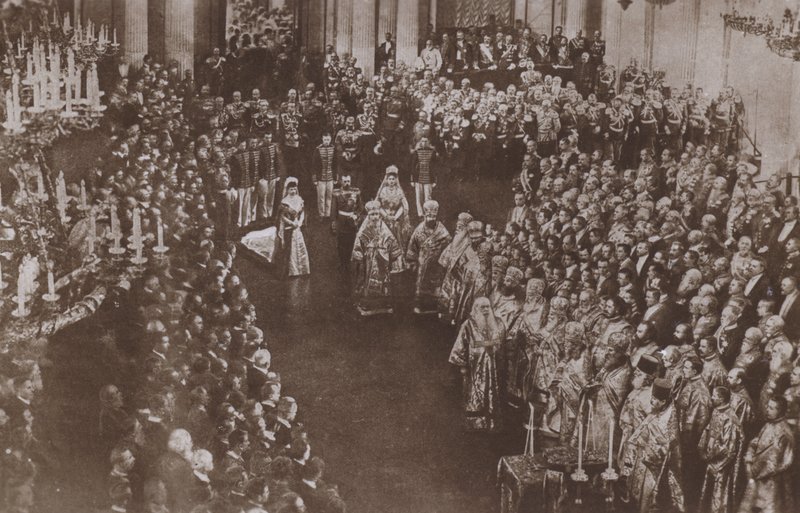 Coronation of Tsar Nicholas II and Tsarina Alexandra of Russia, Uspensky Cathedral, Moscow by Russian Photographer