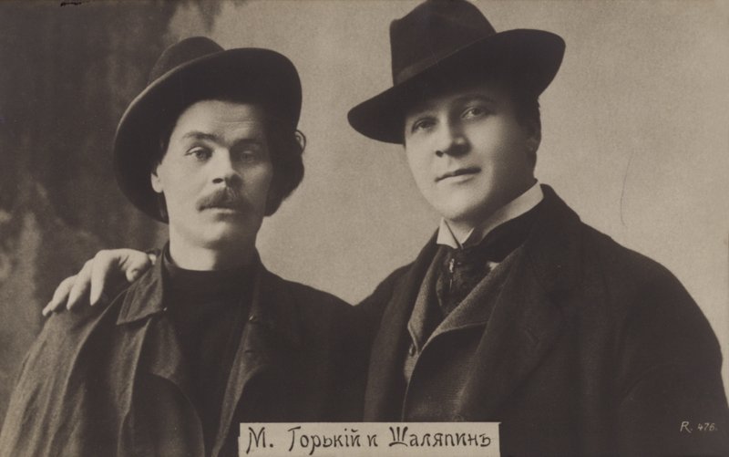 Maxim Gorky and Feodor Chaliapin by Russian Photographer