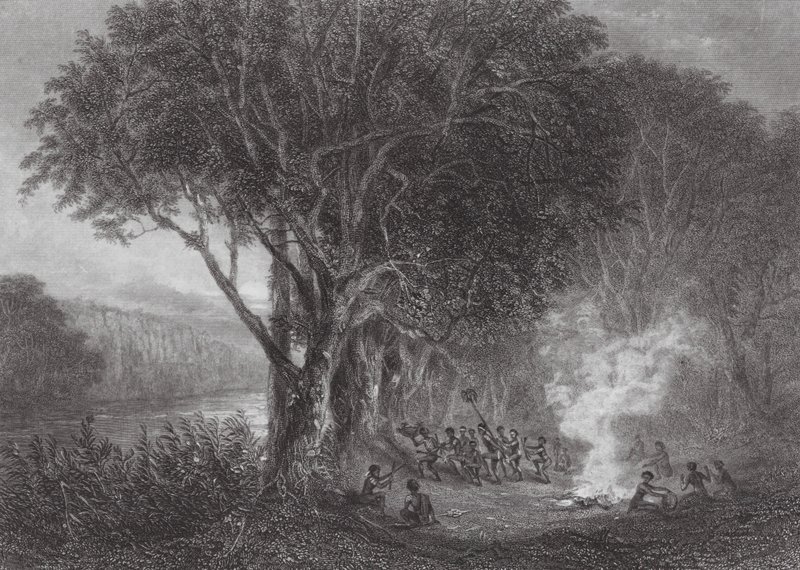 Australia: Carrobboree on the Banks of the Murray by Samuel (after) Prout